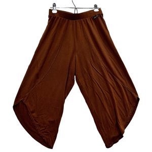 Matilda Jane Jersey Pants Women Size Small Brown Wide Leg Pull On Crop